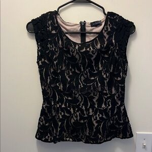 The Limited black lace with tan lining dressy top Size XS